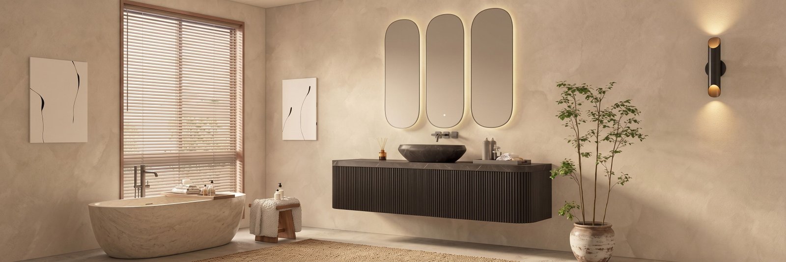 Luxury Fluted Bathroom Vanities