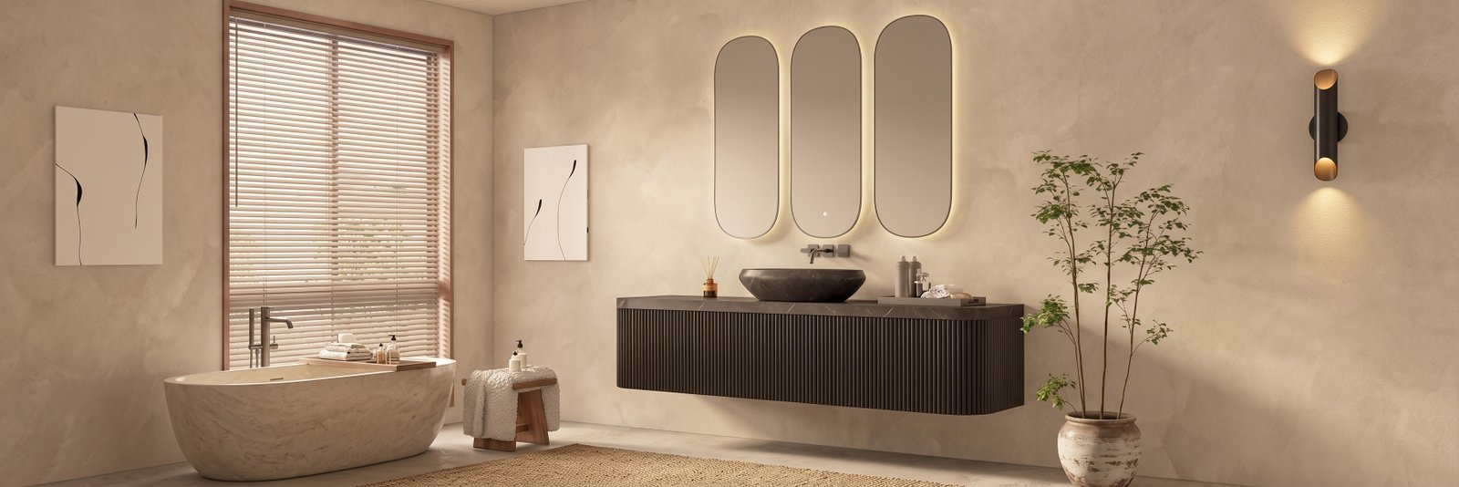 Luxury Fluted Bathroom Vanities