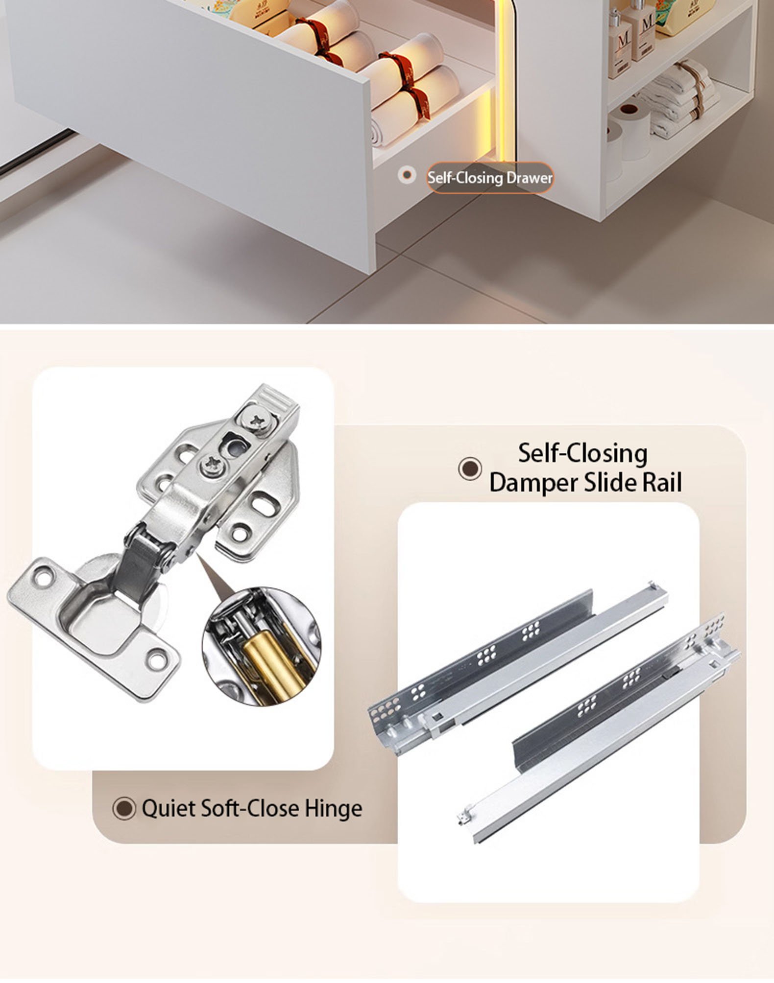 JATAII Single Drawer Mirror Cabinet DC001 detail 5