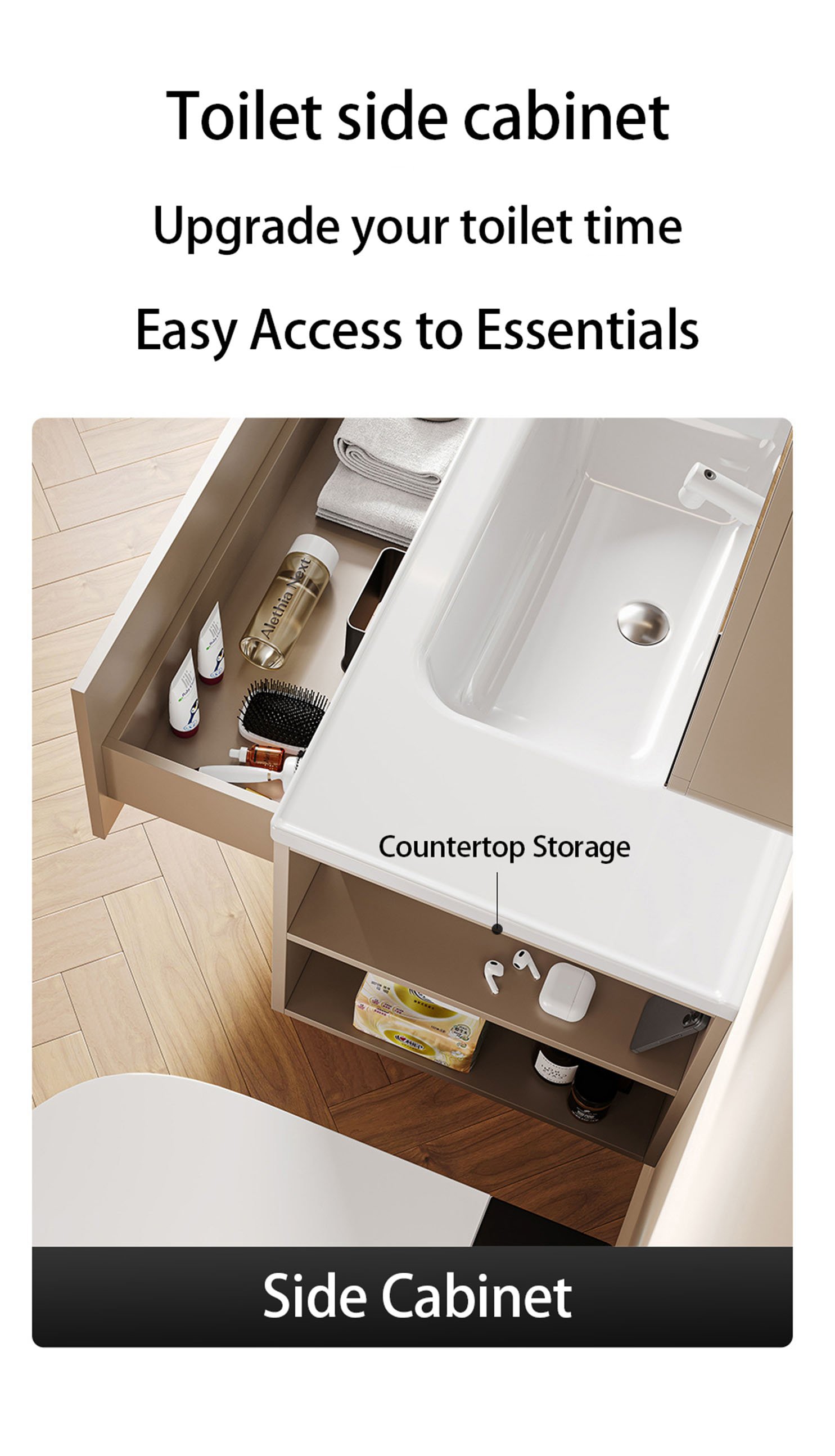 JATAII Single Drawer Mirror Cabinet DC002 detail 2