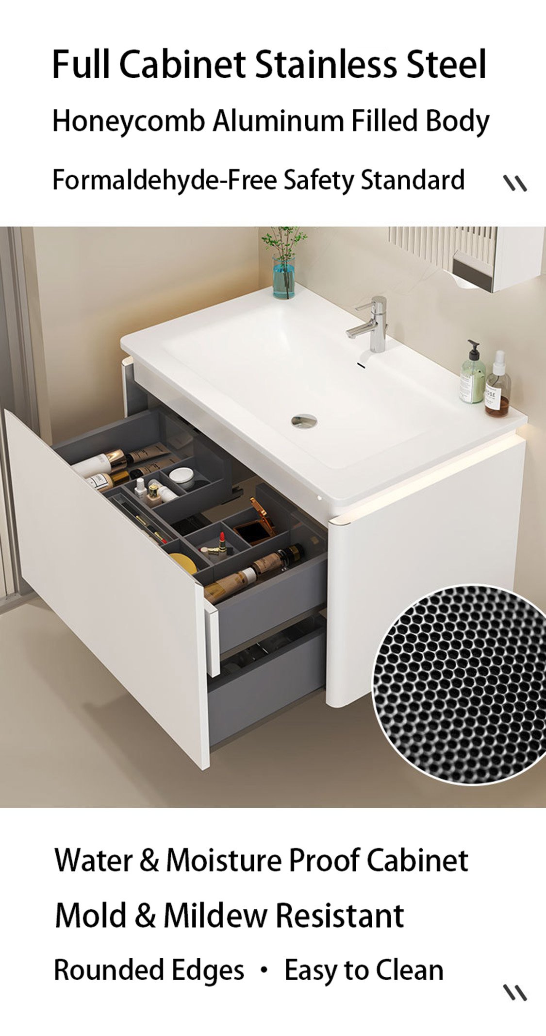 JATAII Single Drawer Mirror Cabinet DC003 detail 5