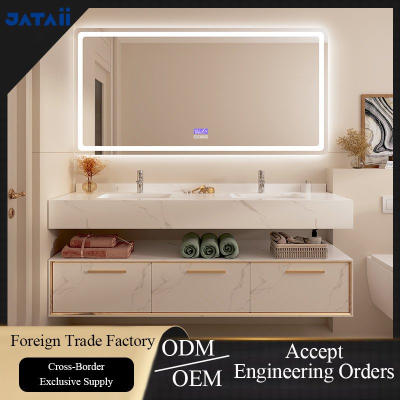 JATAII hotel grade LED smart mirror bathroom vanity set