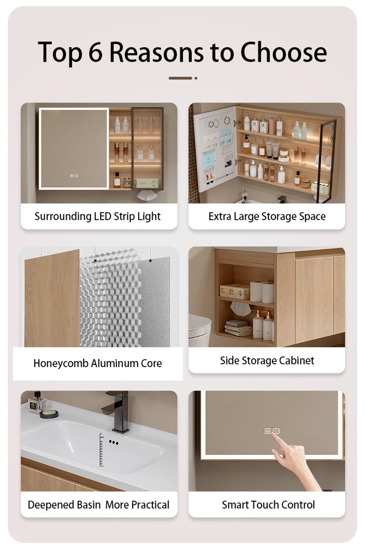 JATAII Honeycomb aluminum bathroom cabinet detail 3