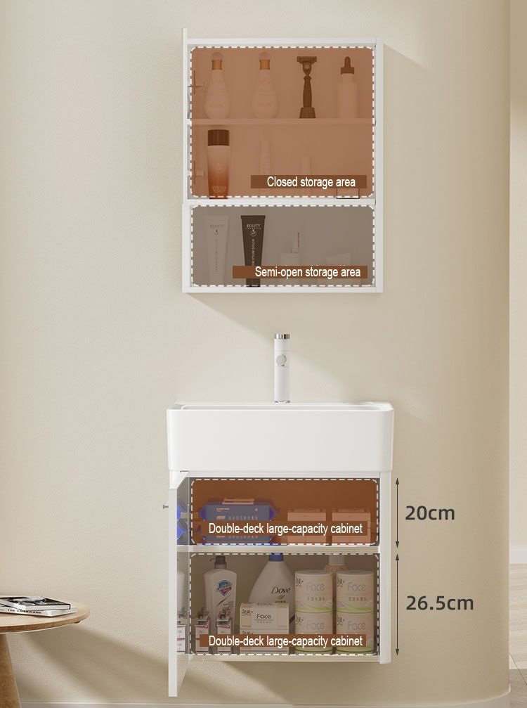 JATAII Wall-Mounted Small Vanity Floating Design for Guest Bath-MN002