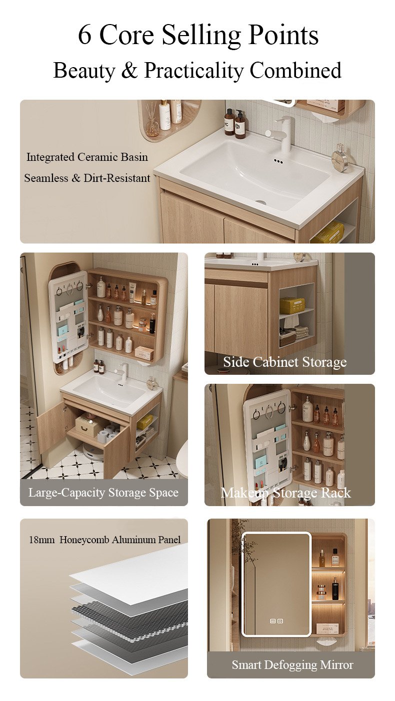 JATAII Wall-Mounted Bathroom Vanity with 2 Soft-Closing Drawers-SC001 detail 2