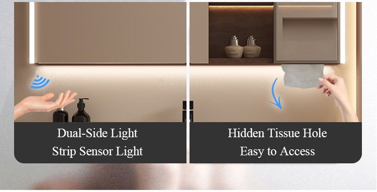 JATAII Wall-Mounted Vanity with Realistic Wood Grain Texture-YM001 detail 8