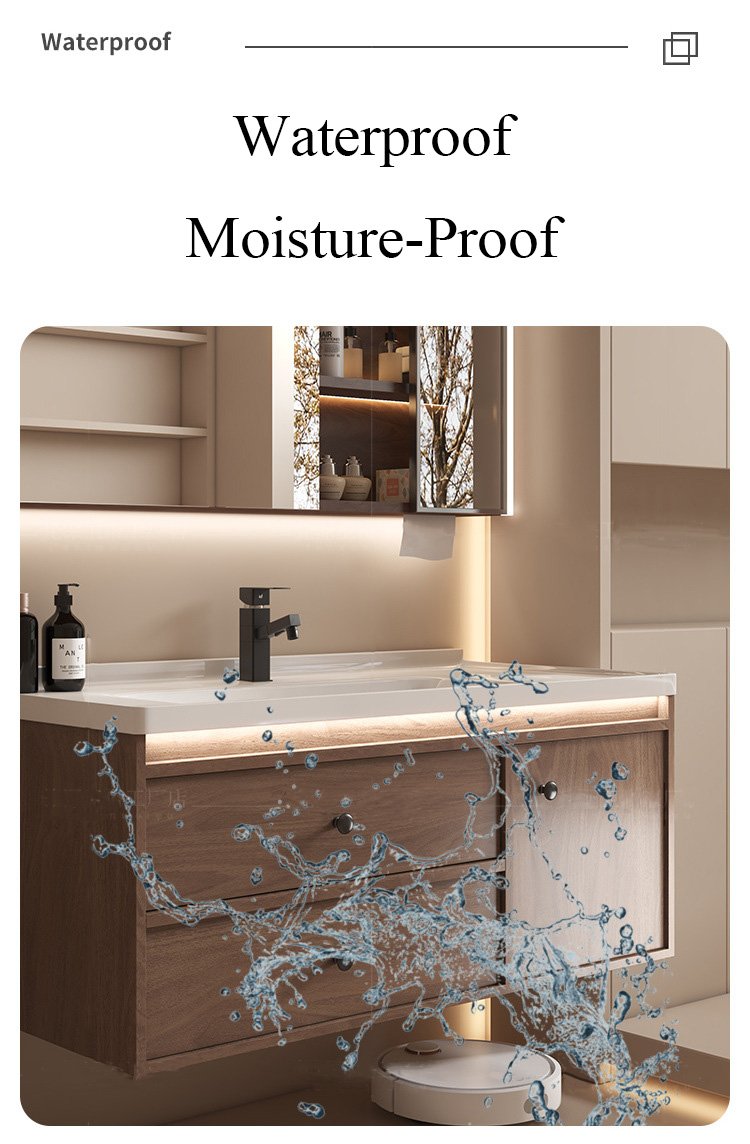 JATAII Wall-Mounted Vanity with Realistic Wood Grain Texture-YM001 detail 9