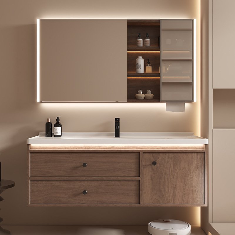 JATAII Wall-Mounted Vanity with Realistic Wood Grain Texture-YM001
