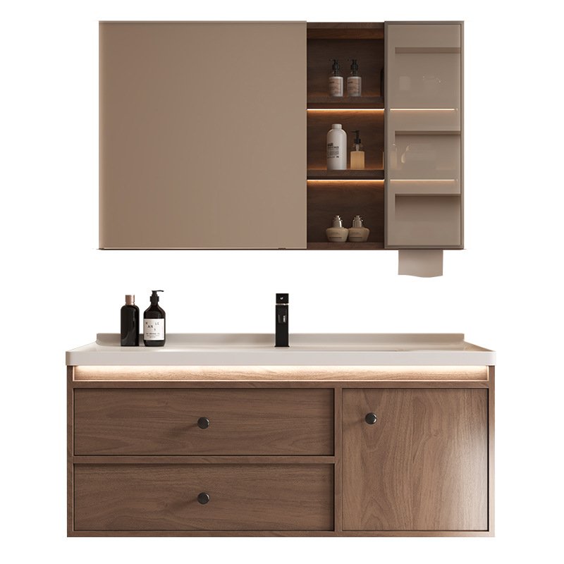 JATAII Wall-Mounted Vanity with Realistic Wood Grain Texture-YM001