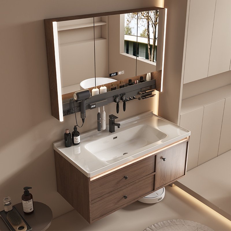 JATAII Wall-Mounted Vanity with Realistic Wood Grain Texture-YM001