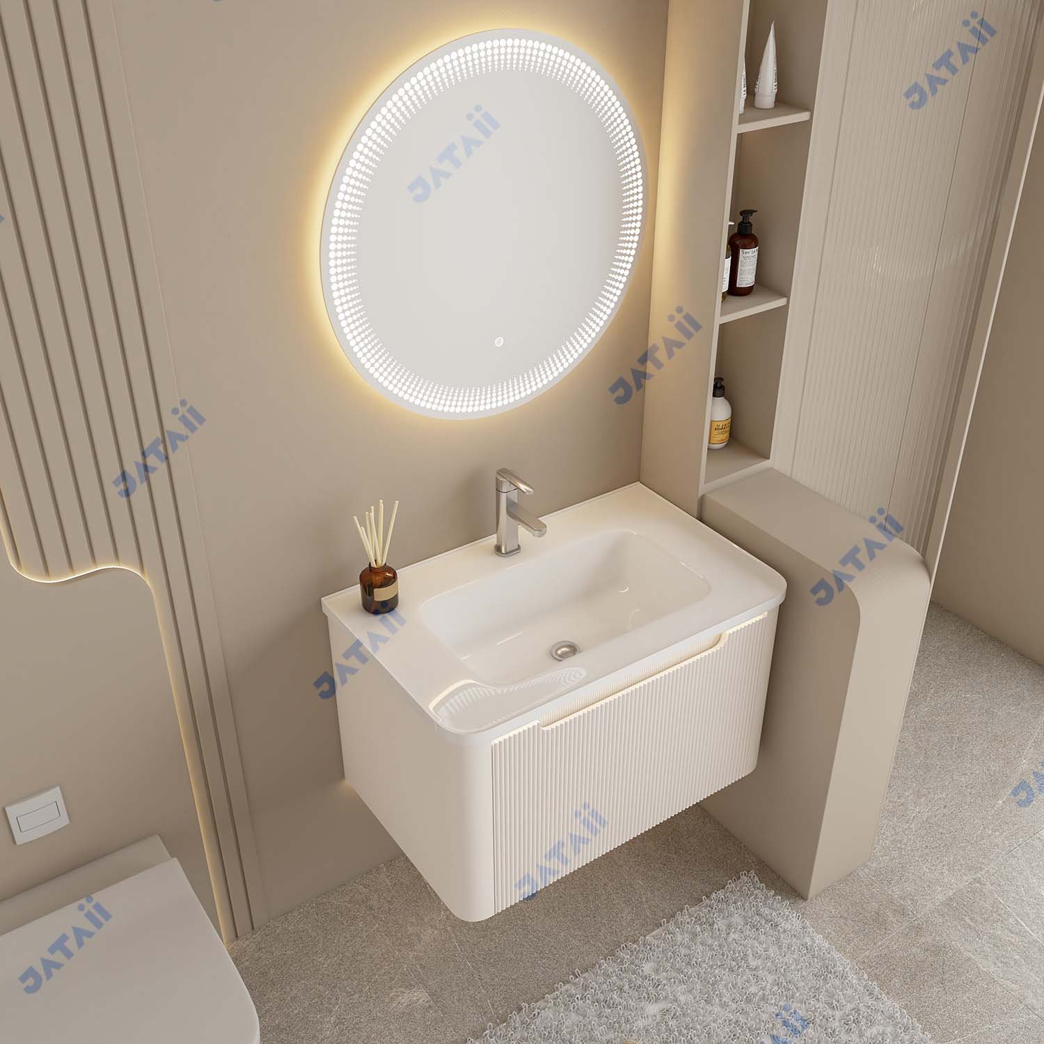 JATAII Stainless Steel Honeycomb White Vanity DC004