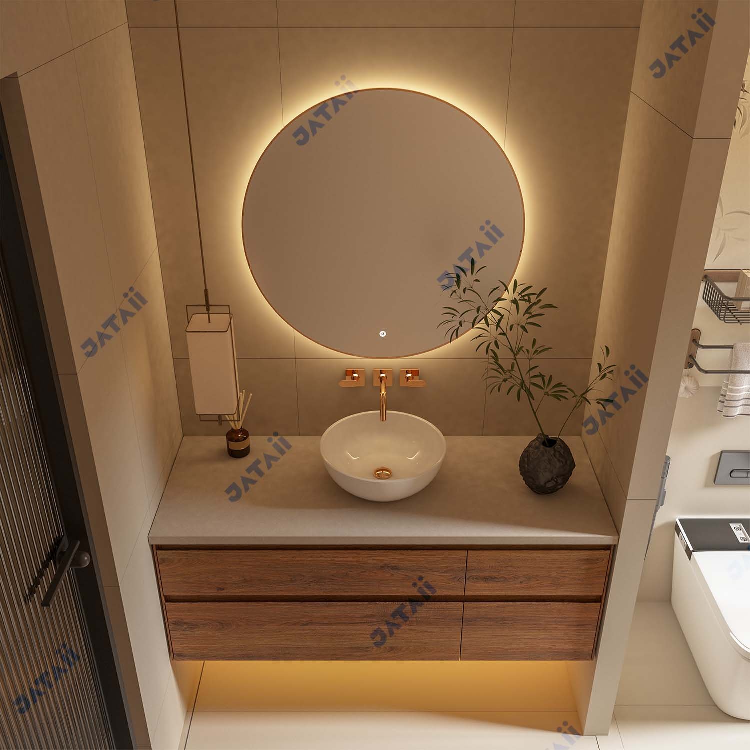 JATAII Modern Vanity Asymmetrical Mirror HT006