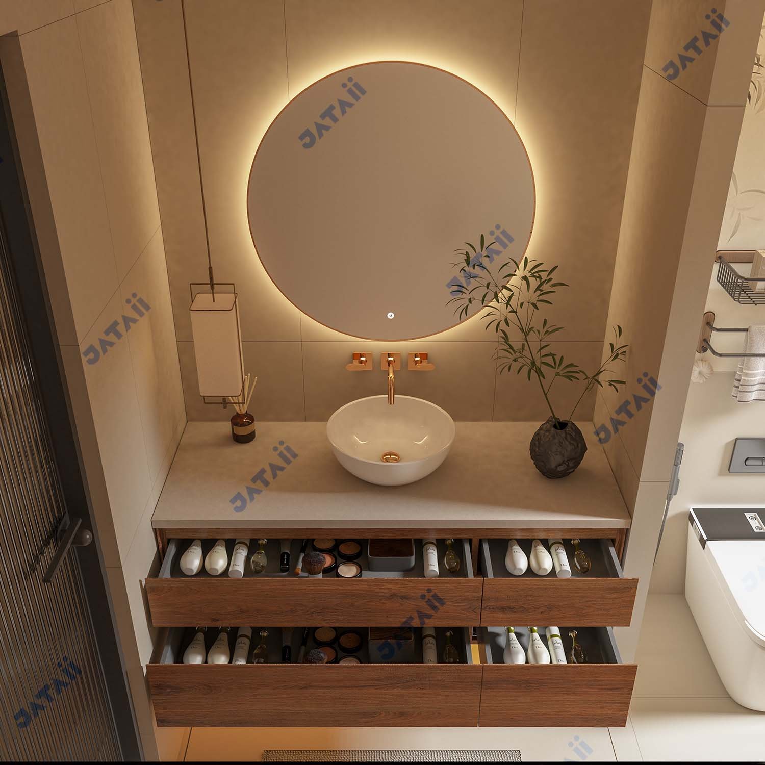 JATAII Modern Vanity Asymmetrical Mirror HT006