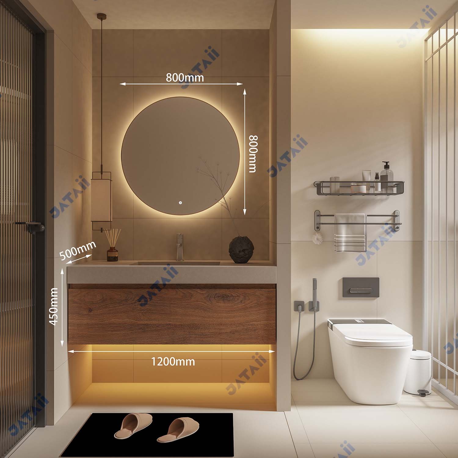 JATAII Modern Vanity Asymmetrical Mirror HT007