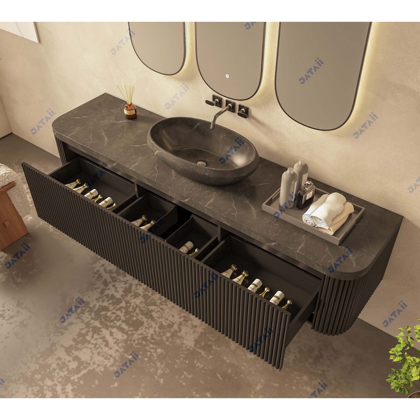 JATAII Modern Vanity Asymmetrical Mirror HT008