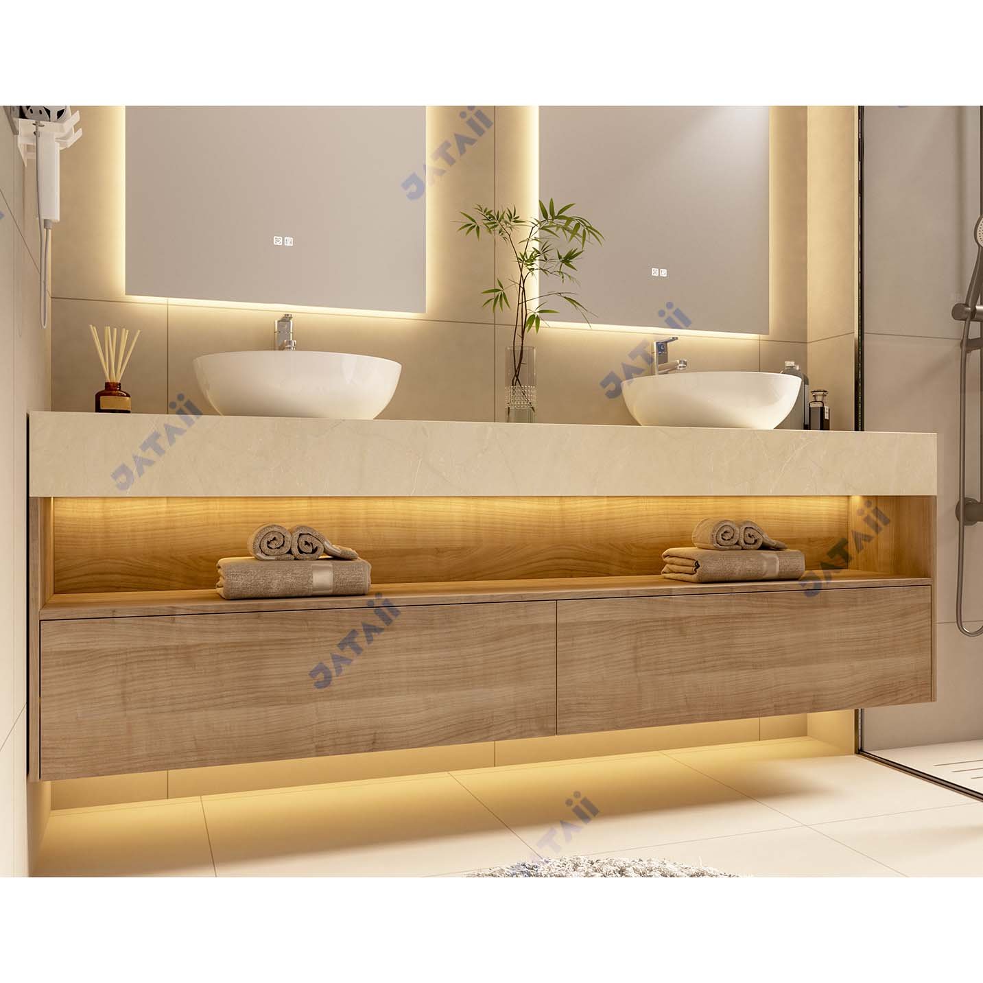 JATAII Stainless Steel Honeycomb Double Vanity ht011