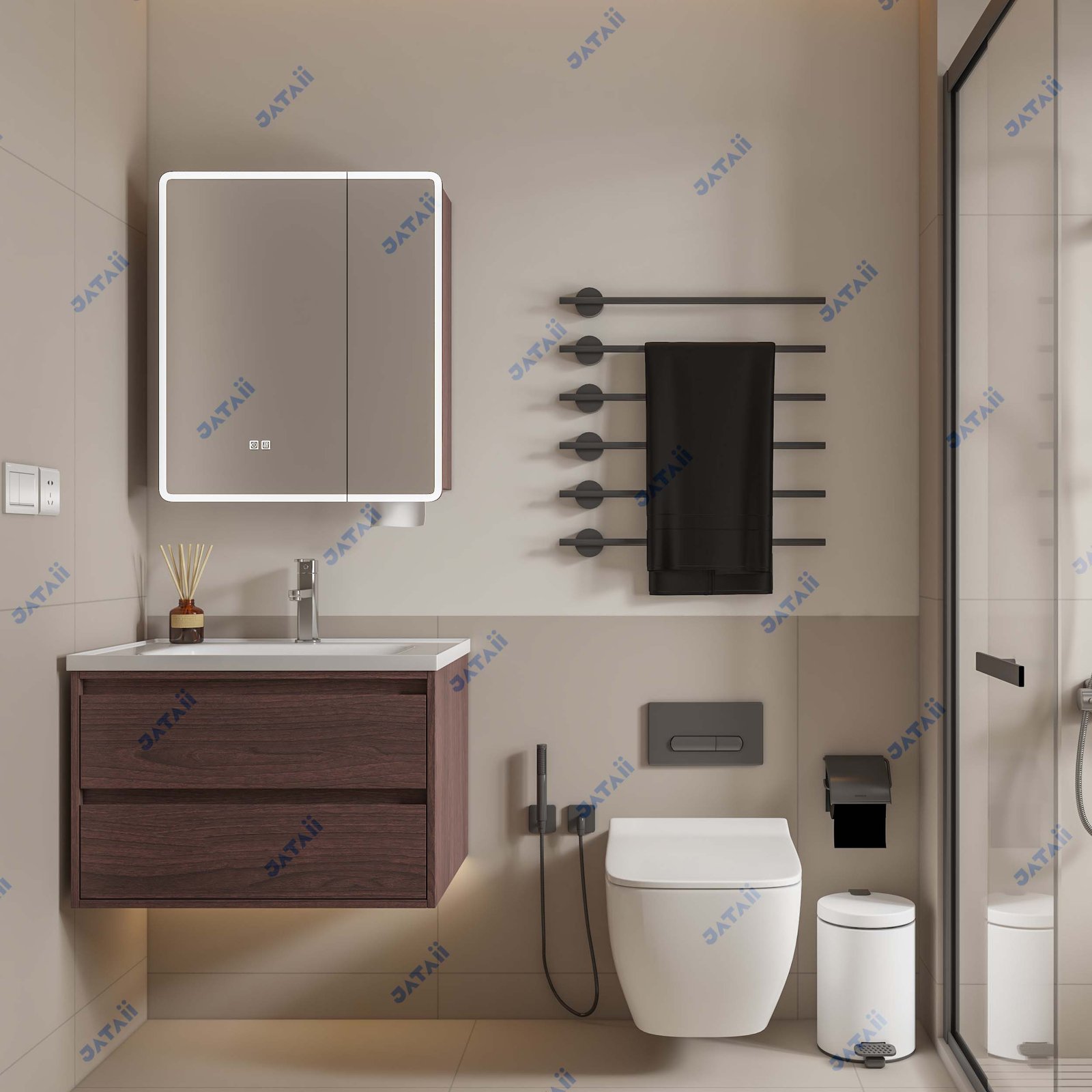 JATAII Wall-Mounted Bathroom Vanity with 2 Soft-Closing Drawers-SC004