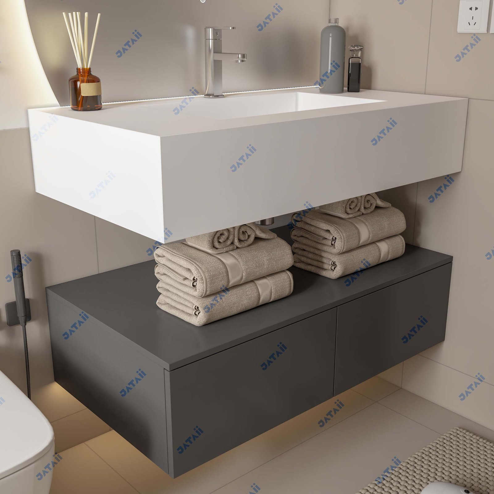 JATAII Two Tier Stainless Steel Honeycomb Vanity SC005