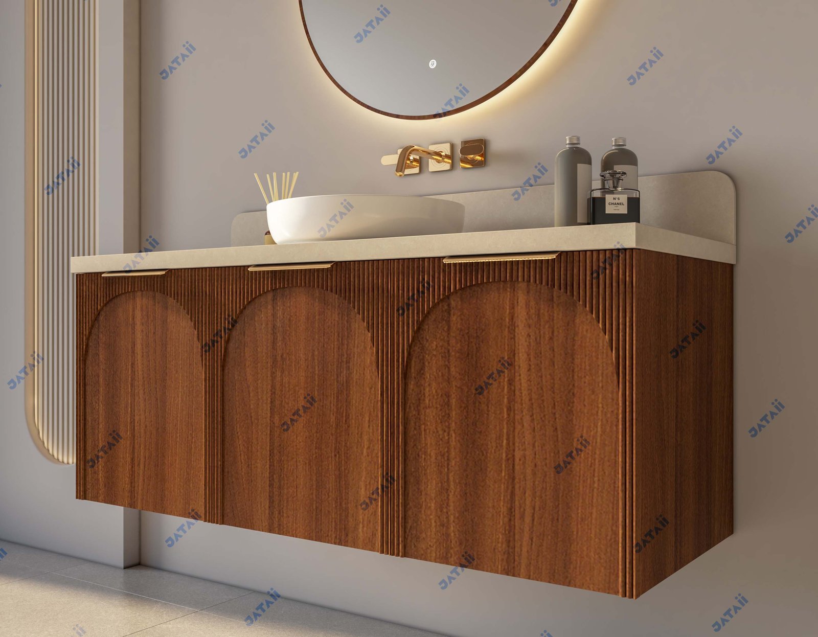 JATAII Stainless Steel Honeycomb Floating Vanity