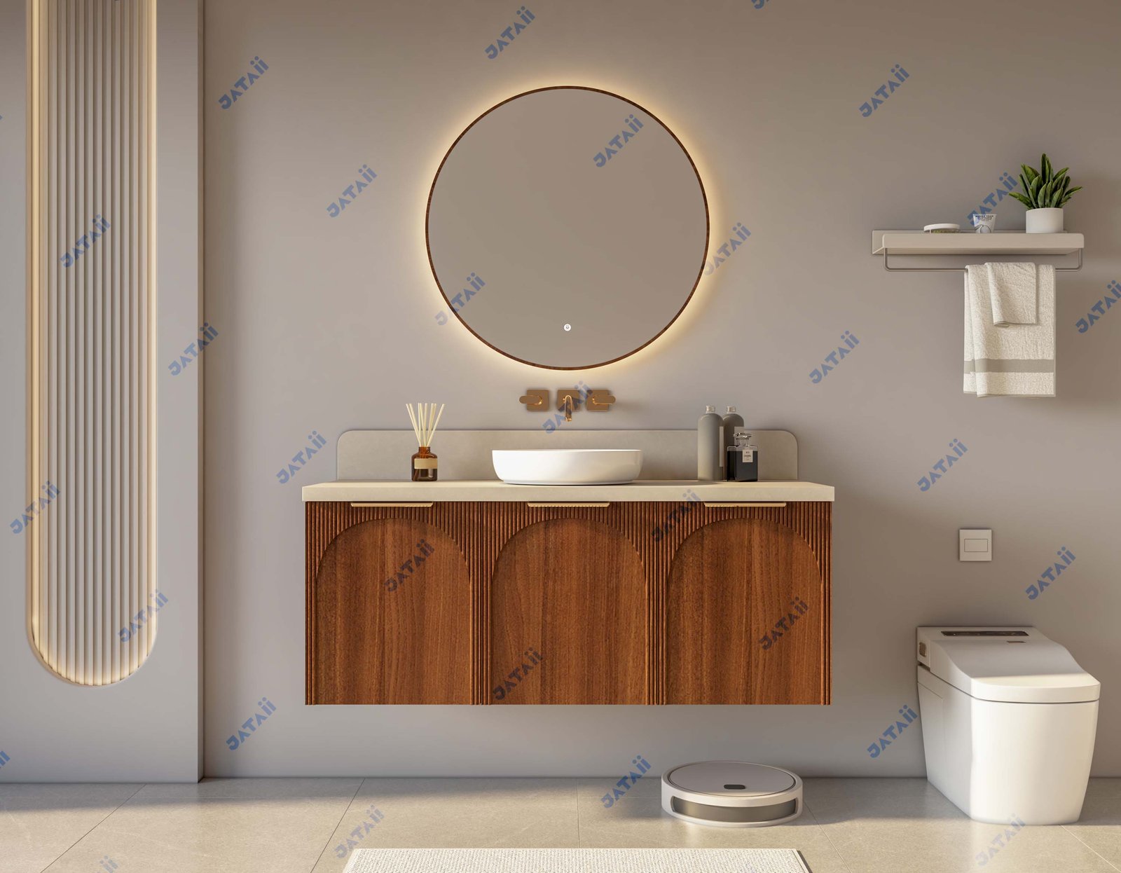 JATAII Stainless Steel Honeycomb Floating Vanity