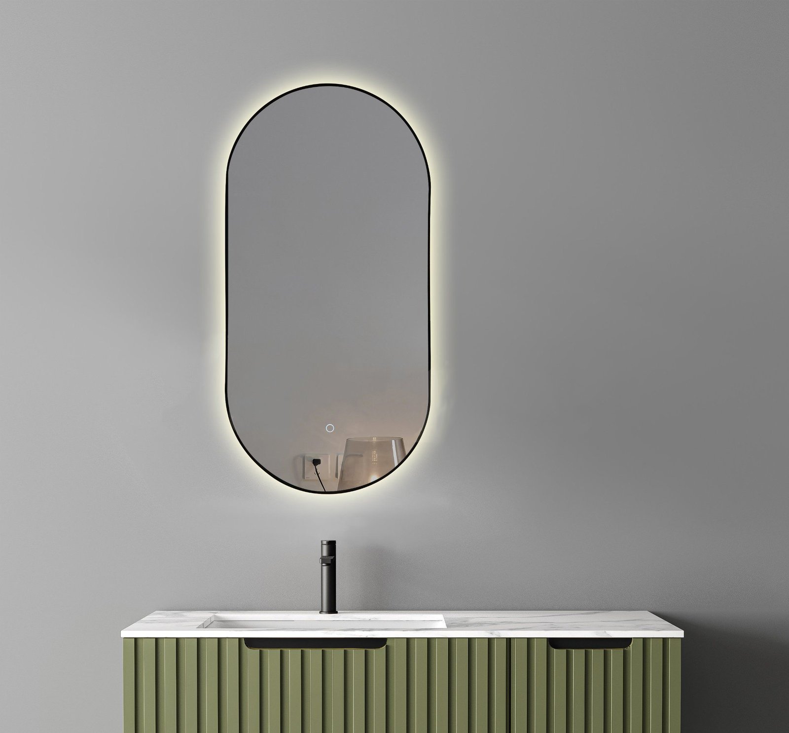 Round LED Backlit Smart Mirror - Premium Halo